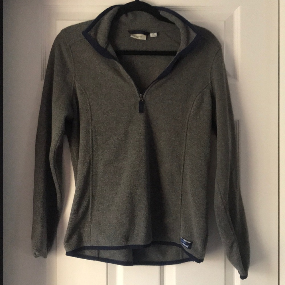 LL Bean Fuzzy Grey Pullover